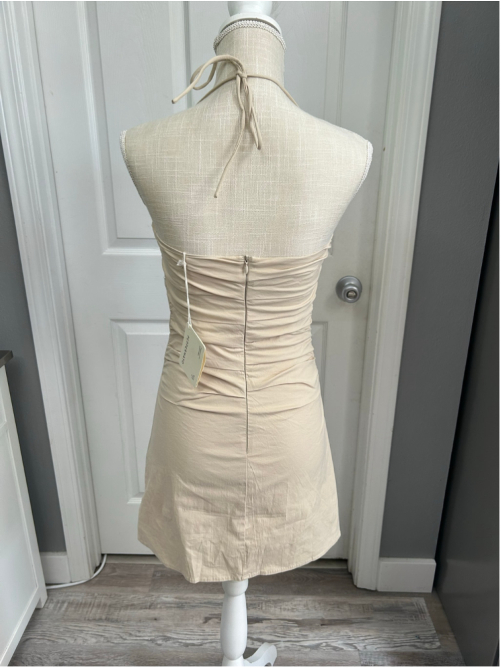 Peppermayo NWT tan Rockpool beaded mini dress Sz 4 - Picture 5 of 9